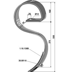 Ząb sprężynowy kultywatora z redlicą Industriehof 1.W241032