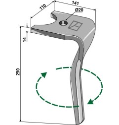 Ząb brony aktywnej prawy Industriehof RH-134-R