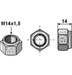 Nakrętka samohamowna- M14x1,5 - 8.8 INDUSTRIEHOF 51-MU14-1