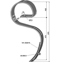 Ząb kultywatora z redlicą Industriehof 1.B242