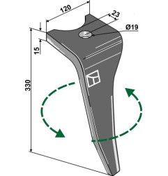 Ząb brony aktywnej lewy Industriehof RH-AMA-07L