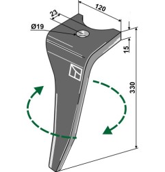 Ząb brony aktywnej prawy Industriehof RH-AMA-07R